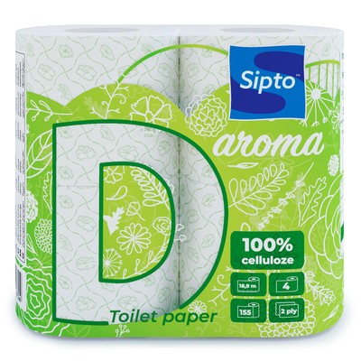 СИПТО Deco Sipto Aroma Бумага туалетная 2хслойная 170листов 1х4рулона Цветы Луговые белая