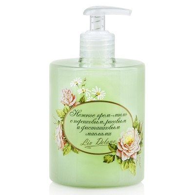 Liv Delano Organic Oils Collection *Organic oils Нежное Крем-мыло с Персик/Рисовым/Фисташк маслами 500г