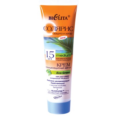 Белита Солярис  Крем солнцезащитный для лица Eco Green SPF 15 100мл