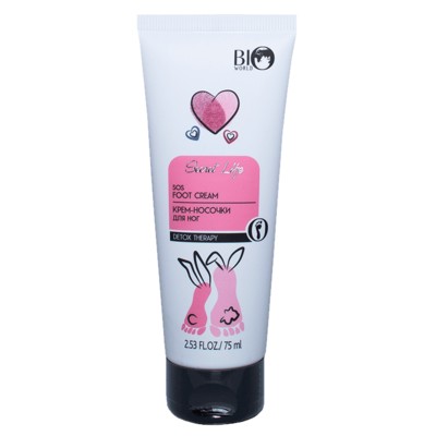 BIO WORLD SECRET LIFE  Secret Life Detox Therapy Крем-Носочки для ног 75мл