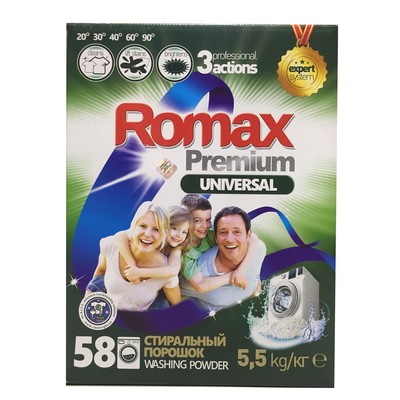 РОМАКС Romax Стиральный порошок Premium Universal 5,5кг короб