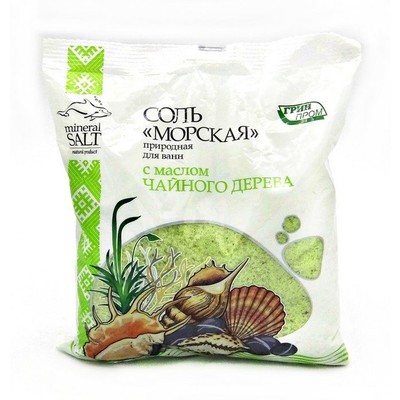 ГРИН ПРОМ Грин Пром Соль морская Природная Чайное Дерево пакет полиэтиленовый 1кг