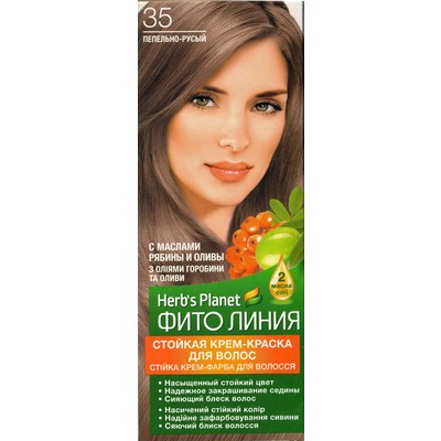 Фито линия Herb's Planet Фито линия Крем-краска Herbs Planet стойкая для волос тон 35 Пепельно-русый