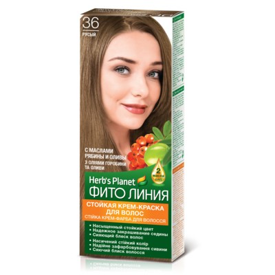 Фито линия Herb's Planet Фито линия Крем-краска Herbs Planet стойкая для волос тон 36 Русый