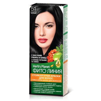 Фито линия Herb's Planet Фито линия Крем-краска Herbs Planet стойкая для волос тон 51 Черный