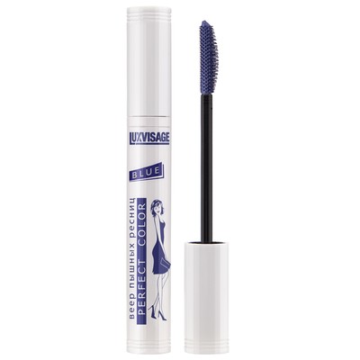 LUX visage  Тушь PERFECT COLOR веер пышных ресниц BLUE синий