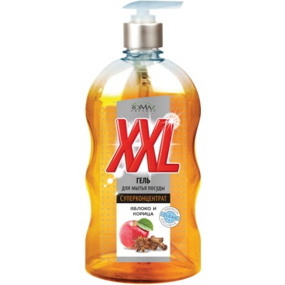 РОМАКС  Гель для мытья посуды XXL яблоко и корица 650г