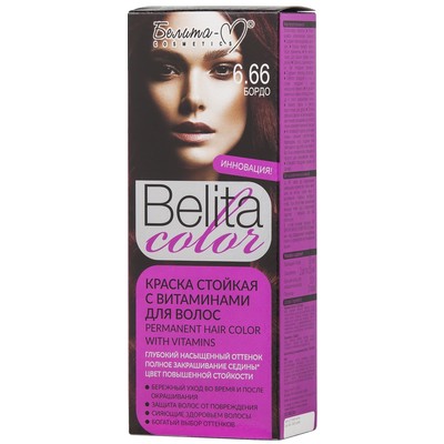 Белита-М Belita сolor Краска стойкая Color с витаминами для волос № 6.66 Бордо