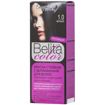 Белита-М Belita сolor Краска стойкая Color с витаминами для волос № 1.0 Черный