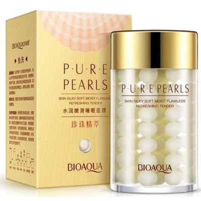 BIOAQUA PURE PEARLS Крем Увлажняющий для лица с коллагеном и жемчугом 60г 12шт/уп