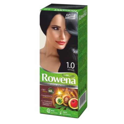 Рябина Rowena Soft Silk Стойкая крем-краска для волос тон 1.0 черный