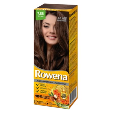 Рябина Rowena Стойкая крем-краска для волос тон 7.85 Капучино