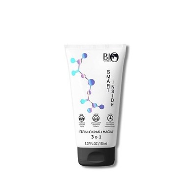 BIO WORLD SMART INSIDE  Гель+Скраб+Маска 3 в 1 для проблемной и склонной к жирности кожи 150мл